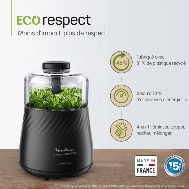 MOULINEX Mini Robot Moulinette EcoRespect 800W