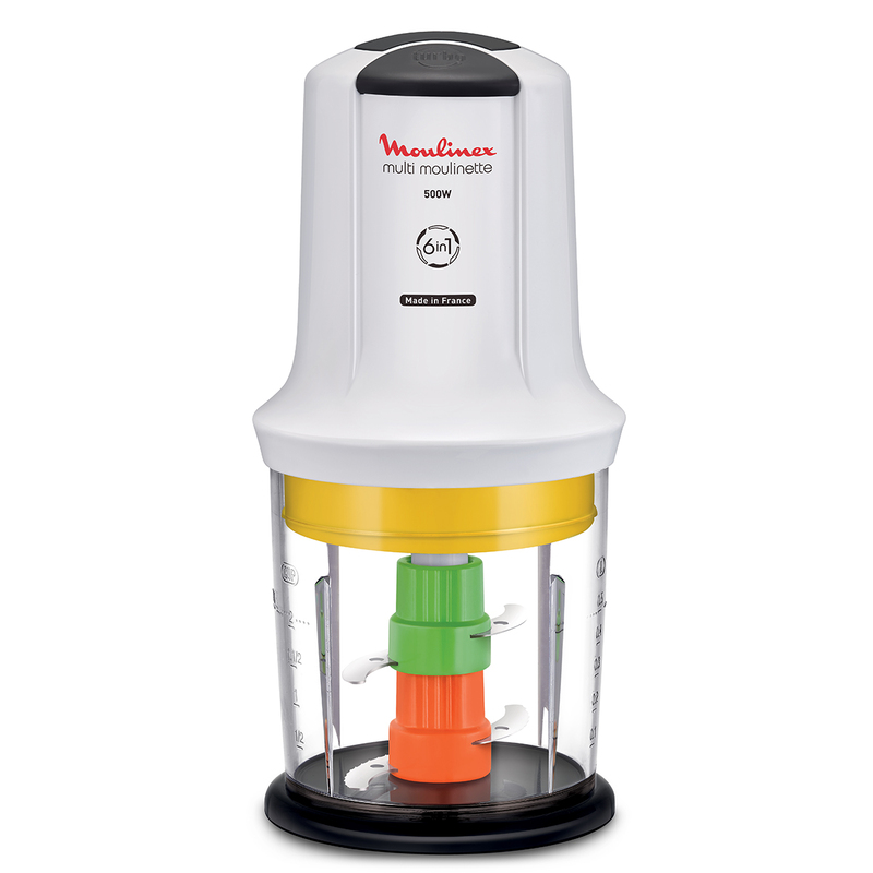 MOULINEX  Mini Hachoir Blanc 6 Fonctions 500W 2 Vitesse AT723110
